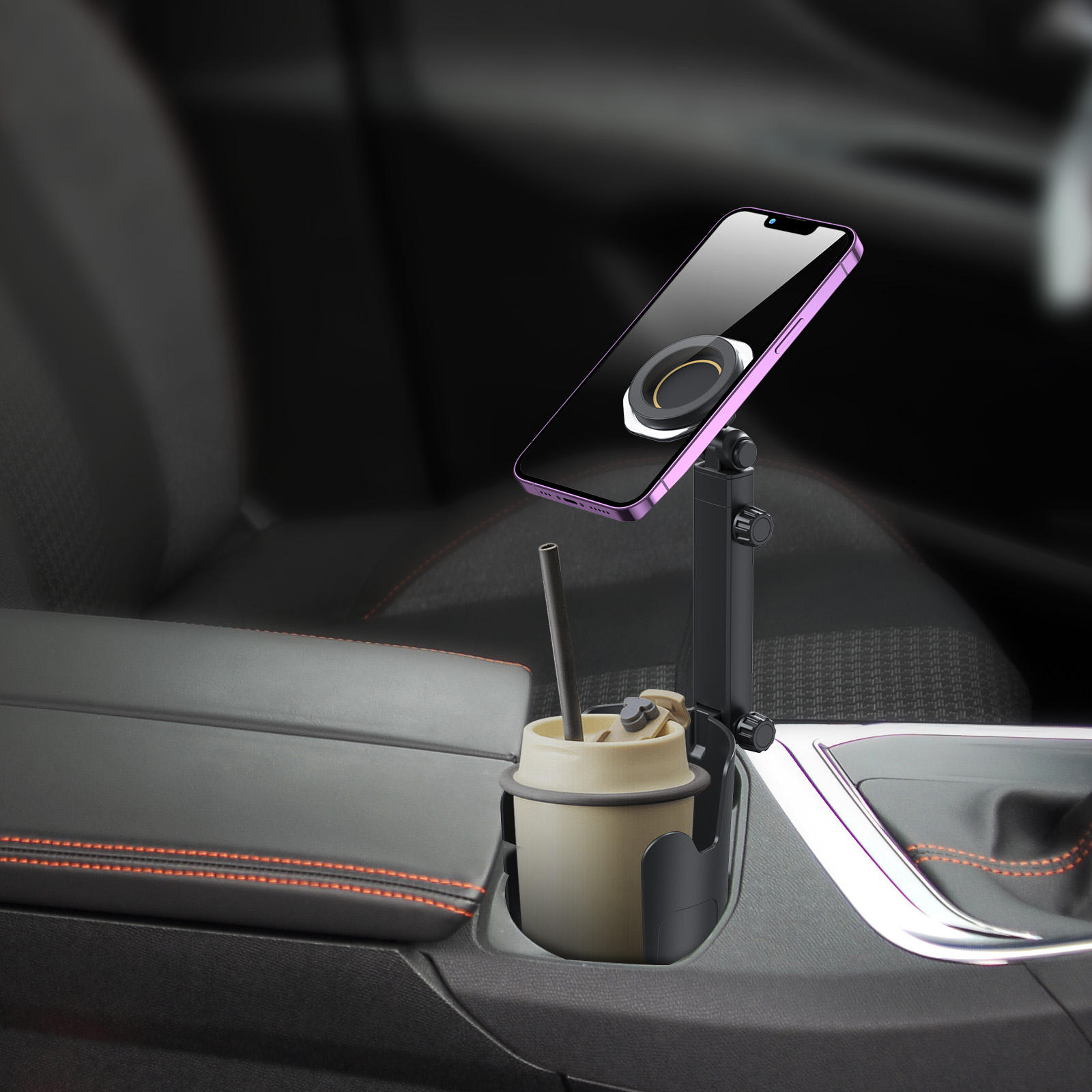 Universal Multifunctio<i></i>nal Magnetic ABS Car Phone Holder LK-86J - 360° Rotation Adjustable B<i></i>ase